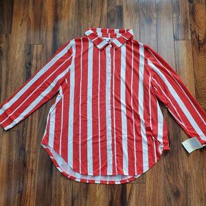 LulaRoe orange Valentina button down shirt - XL